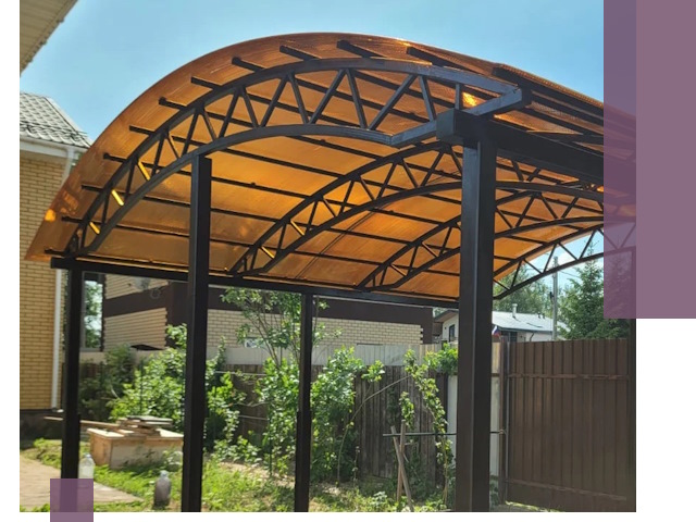 Изготовление навесов под ключ в Уфе из качественных материалов