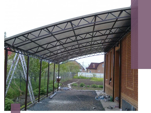 Профессиональный монтаж навесов под ключ в Уфе