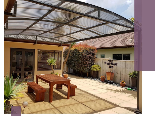 Навесы во двор под ключ в Уфе — изготовление и монтаж