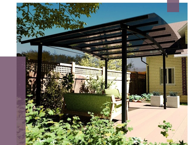 Навесы для террасы в Уфе от 13101 руб. под ключ | ПРОЛЁТ-Уфа