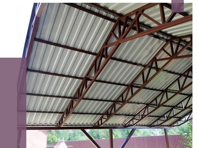 Навесы из профнастила в Уфе от 7398 руб. | ПРОЛЁТ-Уфа