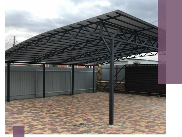 Металлические навесы под ключ в Уфе — изготовление и монтаж