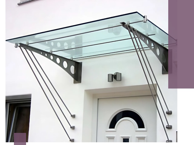 Козырьки над входом под ключ в Уфе — изготовление и монтаж