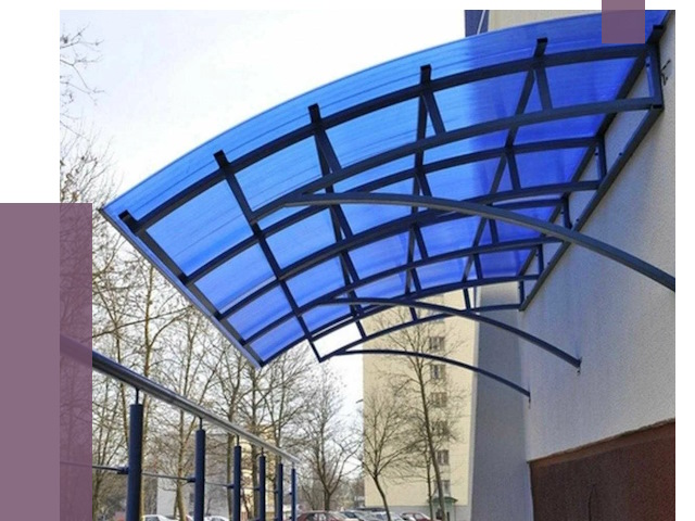 Козырьки из поликарбоната в Уфе от 4316 руб. под ключ | ПРОЛЁТ-Уфа