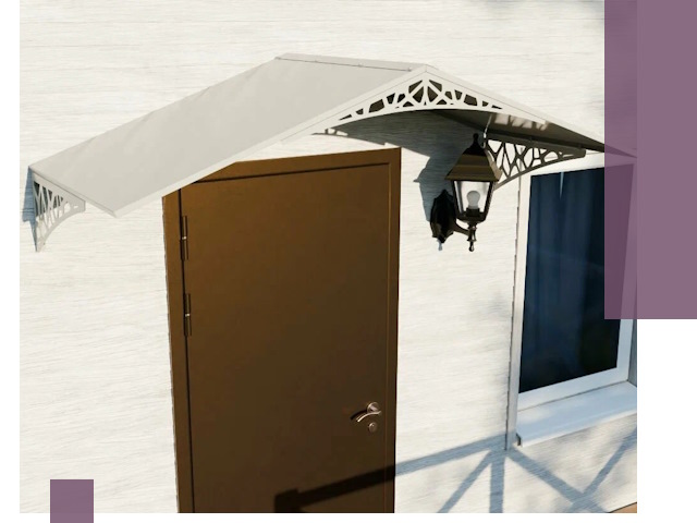 Металлические козырьки на входы и террасы в Уфе