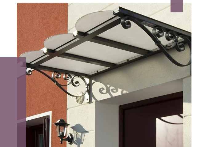 Односкатные козырьки в Уфе от 8426 руб.  | ПРОЛЁТ-Уфа