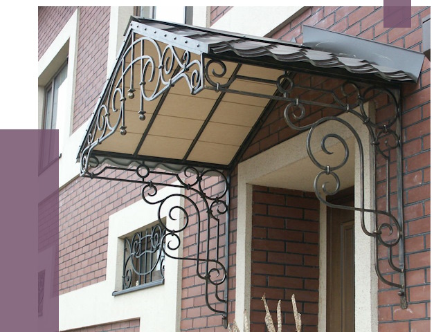 Двускатные козырьки в Уфе под ключ от 12844 руб.