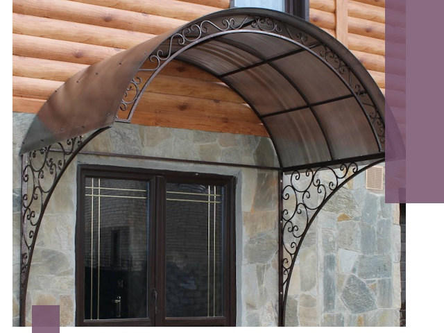 Арочные козырьки под ключ в Уфе: изготовление и монтаж